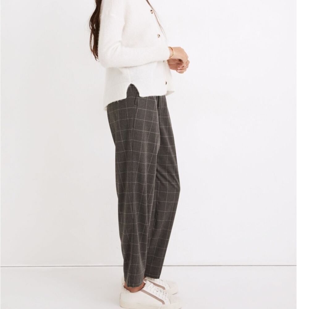 Madewell Plaid Flannel Track Trousers | 10” Rise | Oversized Straight | Size S |